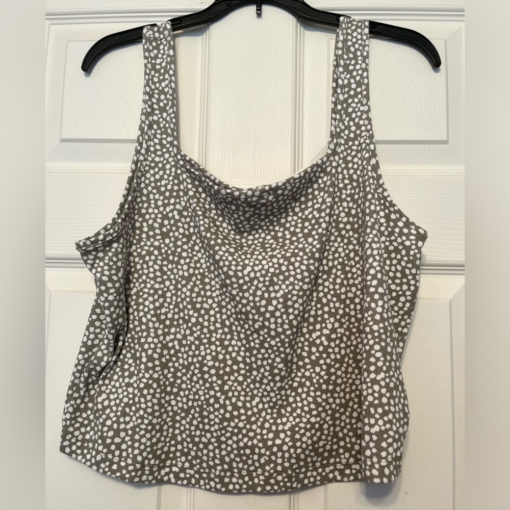 Old Navy Olive Green Cropped Tank Top